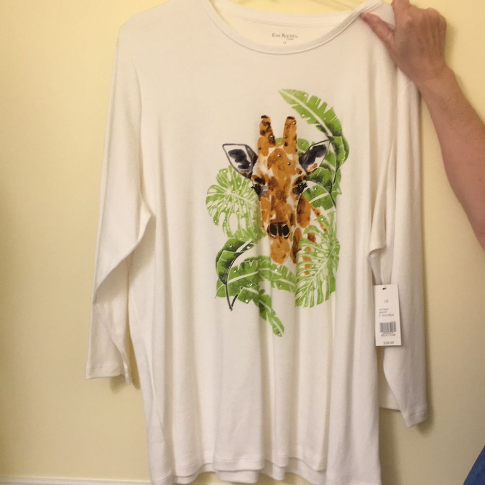 NWT Kim Rogers giraffe tee